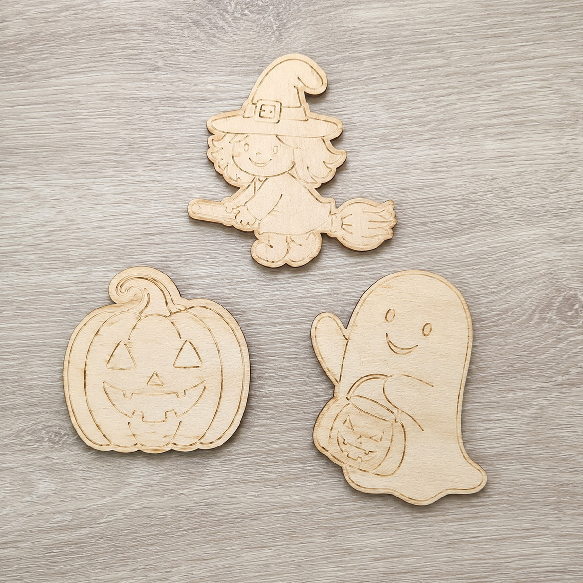 Halloween Wooden Paint Kit- 3 Piece Kids Craft Set