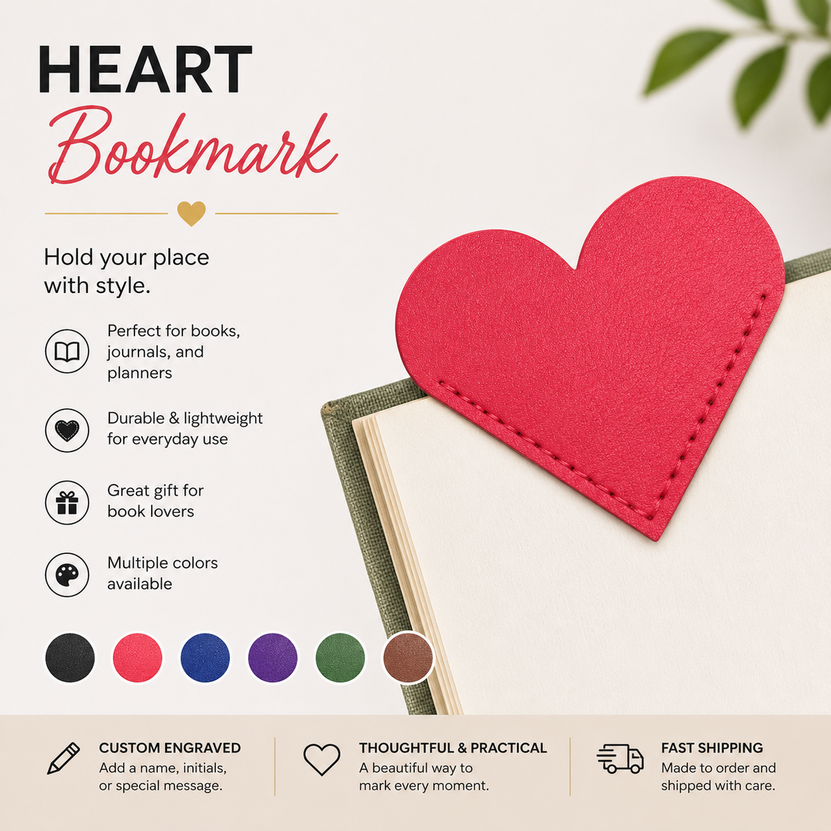 Customizable bookmark/page holder